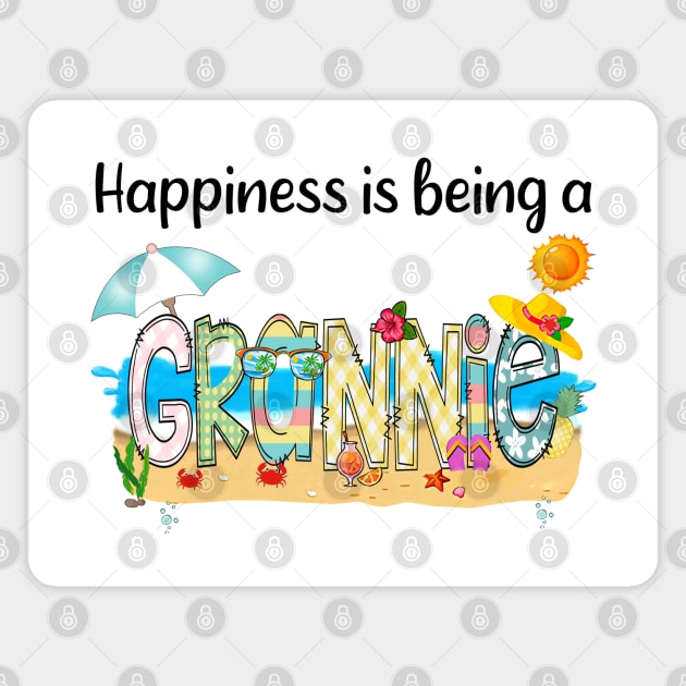 Happiness Is Being A Grannie Summer Beach Happy Mother's Day Magnet by KIMIKA